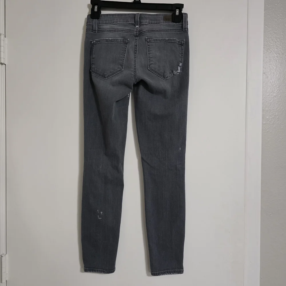 PAIGE Women's Skinny Distressed Gray Jeans - Picture 2 of 8